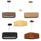 Pendente Madeira Quadrado Arredondado 50x50cm Imbuia