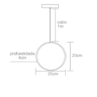 Pendente Madeira Redondo Face 25 Cm Mel