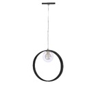 Pendente Madeira Redondo Face 25 Cm Preto