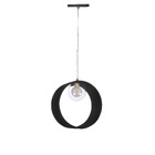 Pendente Madeira Redondo Slim 25 Cm Preto