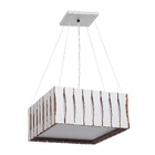 Pendente Madeira Ripado Quadrado Branco 35x35cm