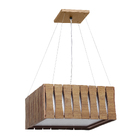 Pendente Madeira Ripado Quadrado Freijó 60x60cm