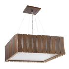 Pendente Madeira Ripado Quadrado Imbuia 40x40cm