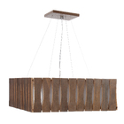 Pendente Madeira Ripado Quadrado Imbuia 40x40cm