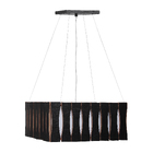 Pendente Madeira Ripado Quadrado Preto 50x50cm