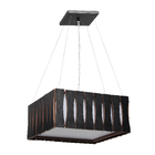 Pendente Madeira Ripado Quadrado Preto 50x50cm