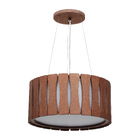 Pendente Madeira Ripado Redondo Freijó 40cm