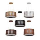 Pendente Madeira Ripado Redondo Imbuia 50cm