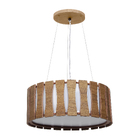 Pendente Madeira Ripado Redondo Natural 40cm