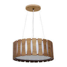 Pendente Madeira Ripado Redondo Natural 50cm