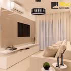 Pendente Madeira Ripado Redondo Preto 50cm