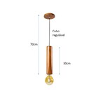 Pendente Madeira Rústica Moderna 1 Lâmpada