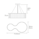 Pendente Madeira Violão 70cm Freijó