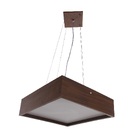 Pendente Madeira Wood Quadrado 30 X 30 Cm - 2 Luzes E27 - Mál