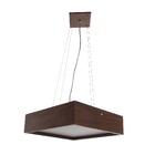 Pendente Madeira Wood Quadrado 60 X 60 Cm - 4 Luzes E27 - Mál
