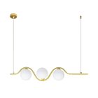 Pendente Malu Ouro Branco 100 Cm + 3x Led G9 Branco Quente St