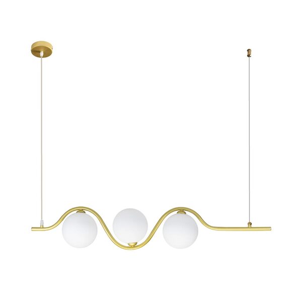 Pendente Malu Ouro Branco 100 Cm + 3x Led G9 Branco Quente St