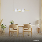 Pendente Malu Ouro Branco 100 Cm + 3x Led G9 Branco Quente St