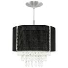 Pendente Manucrillic Clearfio Preto Com Cristal + Deslocador