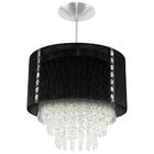 Pendente Manucrillic Clearfio Preto Com Cristal Acrílico