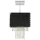 Pendente Marrycrillic Clearfio Preto Com Cristal Acrílico