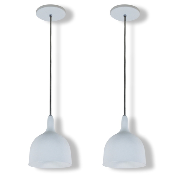 Pendente Max Cúpula Branco Kit Com 2