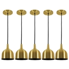 Pendente Max Cúpula Dourado Preto Kit Com 5