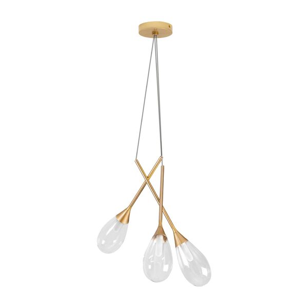 Pendente Mayla Ouro / Incolor + Led 3x G9 Bq Lt005-cl Starlux