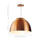 Pendente Meia Esfera Atenas Cobre Kit Com 3