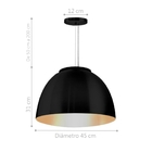 Pendente Meia Esfera Atenas Preto