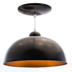 Pendente Meia Lua 30cm  luminária preto com interior cobre ST