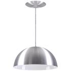Pendente Meia Lua 34cm Luminária Alumínio Escovado - Rei Da I