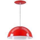 Pendente Meia Lua 34cm Luminária Alumínio Vermelho - Rei Da I