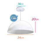 Pendente Meia Lua Branco 34cm Meia Bola Ms262