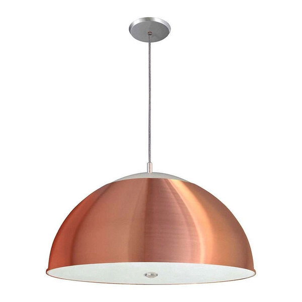 Pendente Meia Lua Com Difusor 33cm Cobre 2 Lâmpadas