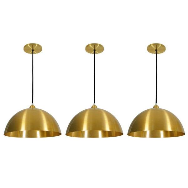 Pendente Meia Lua Deluxe Dourado Kit Com 3