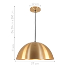 Pendente Meia Lua Deluxe Eco Dourado