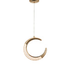 Pendente Meia Lua Dourado Detalhe Em Acrílico 20cm Led 5w 300