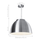 Pendente Meia Lua Magnum Aço Escovado