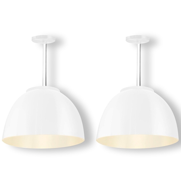 Pendente Meia Lua Magnum Branco Kit Com 2