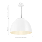 Pendente Meia Lua Magnum Branco Kit Com 3