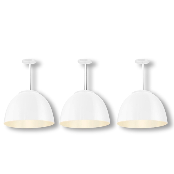 Pendente Meia Lua Magnum Branco Kit Com 3