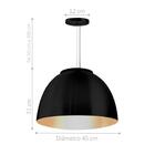 Pendente Meia Lua Magnum Preto Kit Com 3