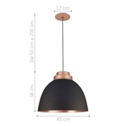 Pendente Meia Lua Midnight Preto Cobre