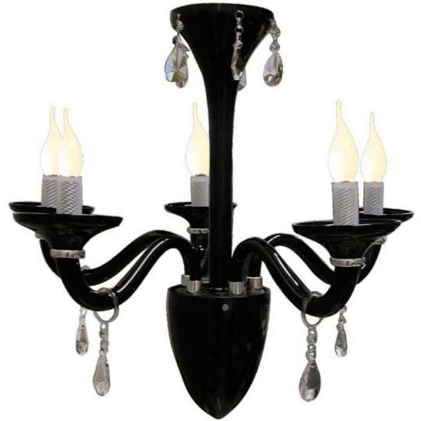 Pendente Merces Polietileno 62cm E-14 5 Lampadas Max 60w Preto