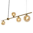 Pendente Mesh Bronze 4 Globos Champanhe Vidro Quality Pd1328