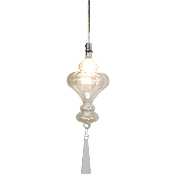 Pendente Metal Cromado E Vidro Champanhe 1g4 35cm