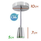 Pendente Metal Maciço Vintage Cromado + Filamento de Carbono