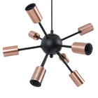 Pendente 9 Lâmpadas Preto e Laranja Metal Kiev Quality
