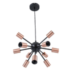 Pendente 12 Lâmpadas Preto e Laranja Metal Kiev Quality